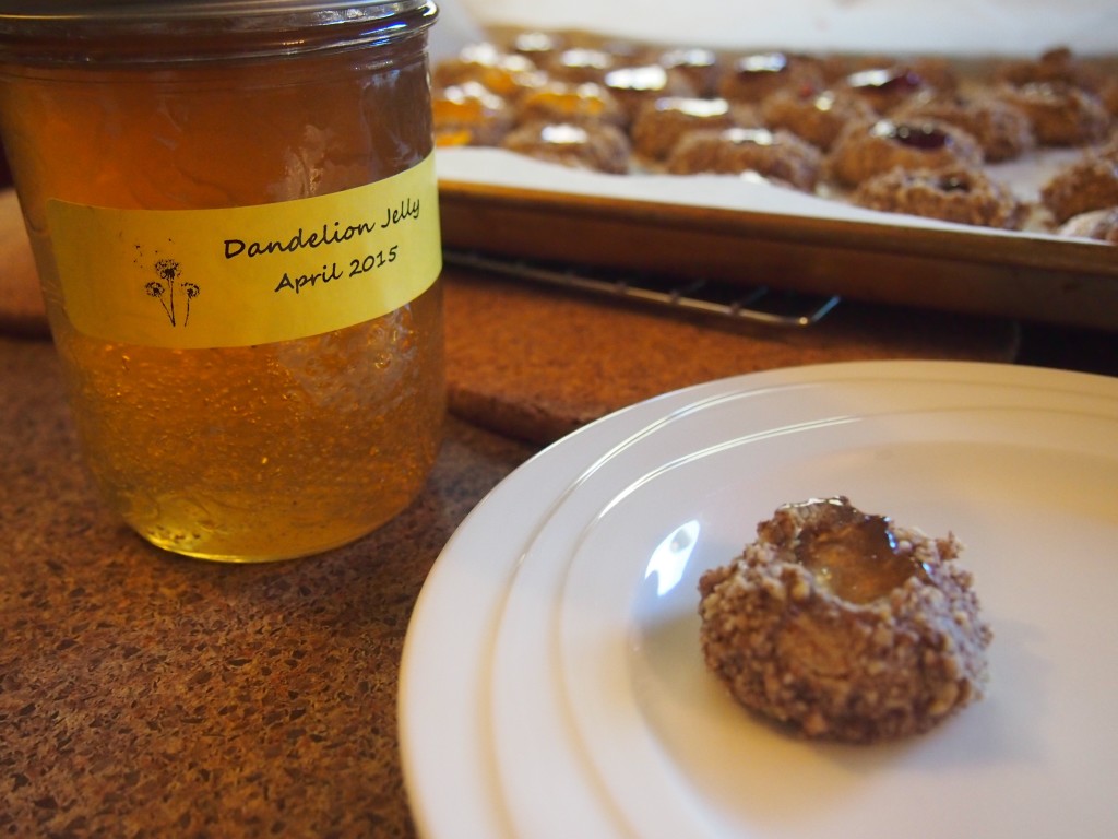Thumbprint cookies with dandelion jelly