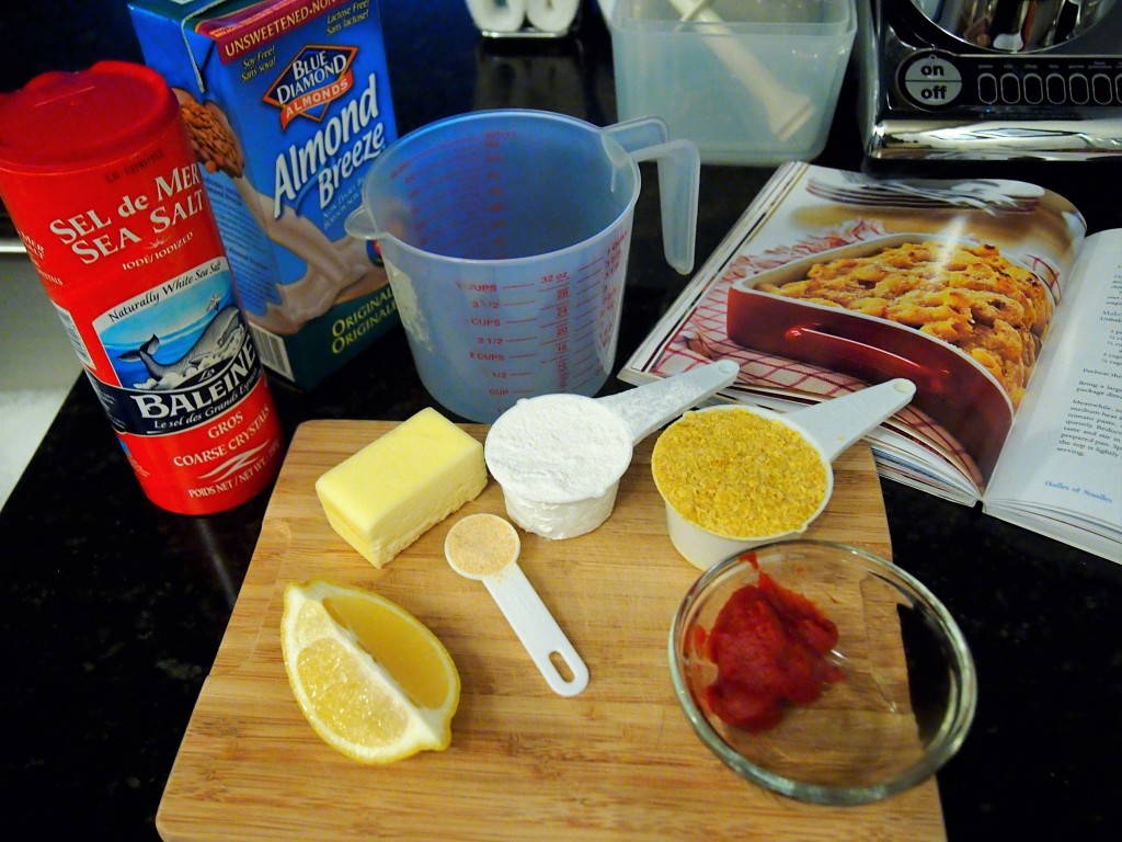 Ingredients for cheese free macaroni and cheese