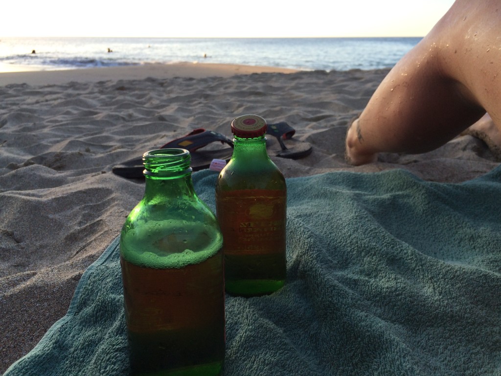Beers in the beach in Guadeloupe