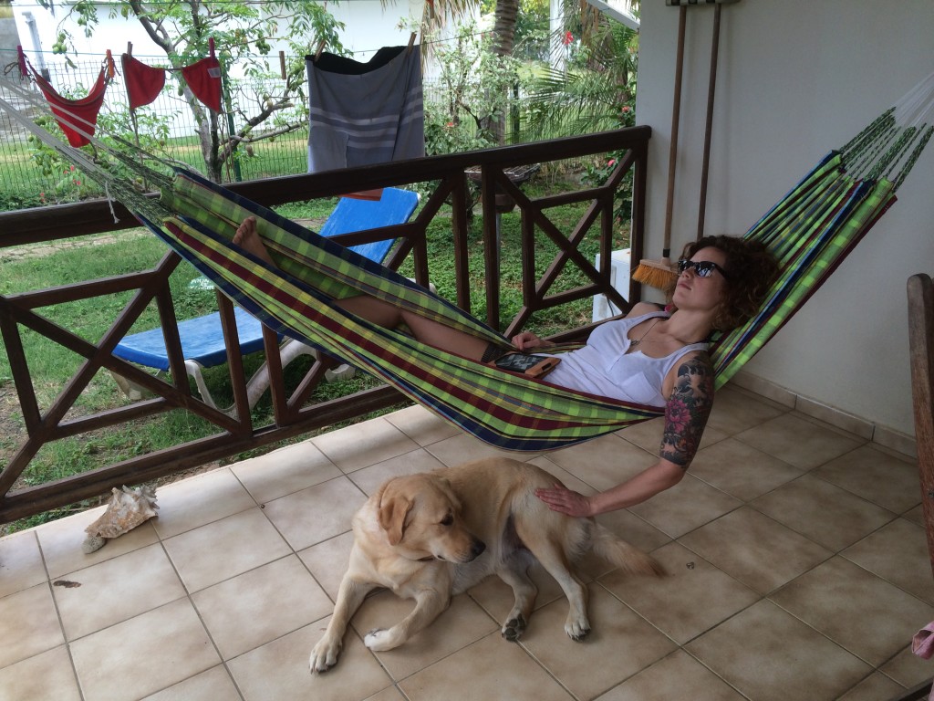 Relaxing in a hammock in Guadeloupe