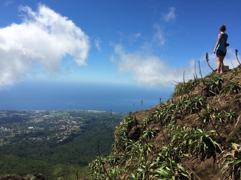 The view from the top of the volcano La Soufriere in Guadeloupe
