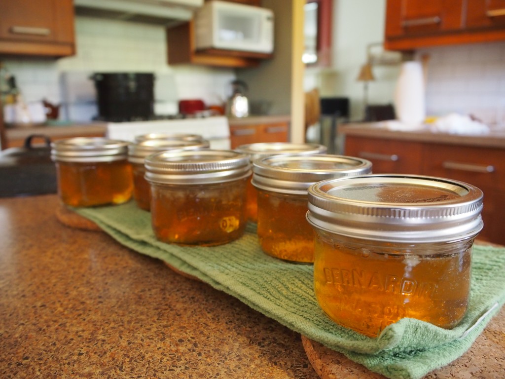 Canned dandelion jelly