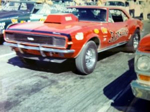 Uncle Ed racing The Banshee, 1967 Chevy Camaro