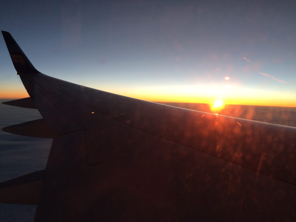 Sunrise on my flight to Iceland