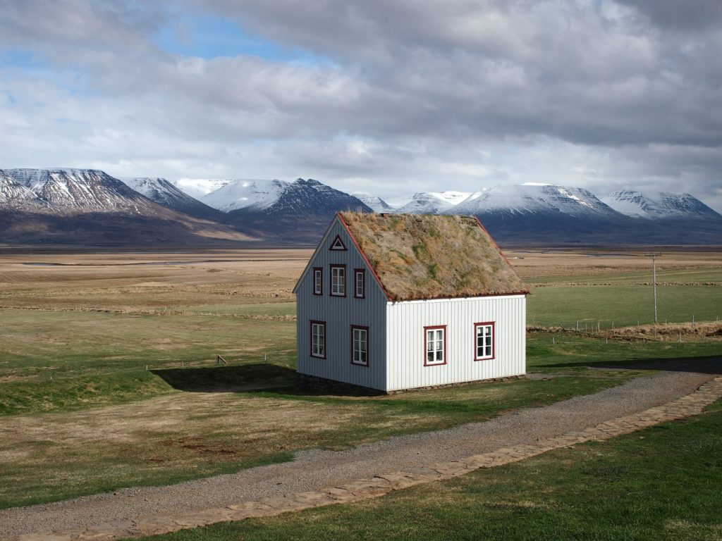 Historical turf farm house in Iceland