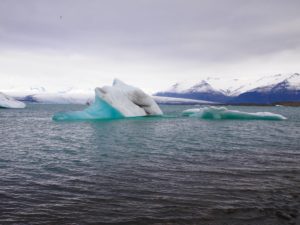Icebergs from Vatnajokull glacrier in Jokulsarlon lagoon in Iceland on my road trip
