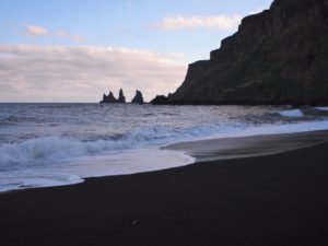Black sand beach in Vik, south Iceland on my road trip