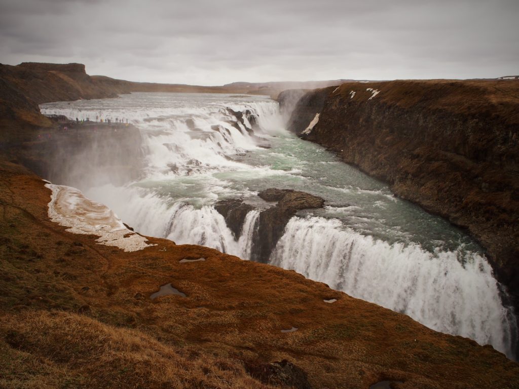Waterfall Gulfoss on the golden circle in Iceland on my road trip