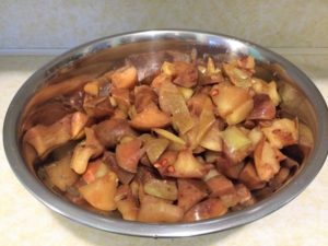 Apples strained out of the raw apple cider vinegar