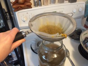 Making homemade dandelion wine