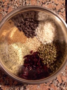 Dry ingredients for homemade healthy steel cut oat bars