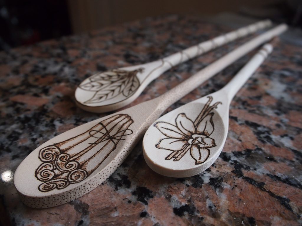 Wood burning wooden spoons for mothers day